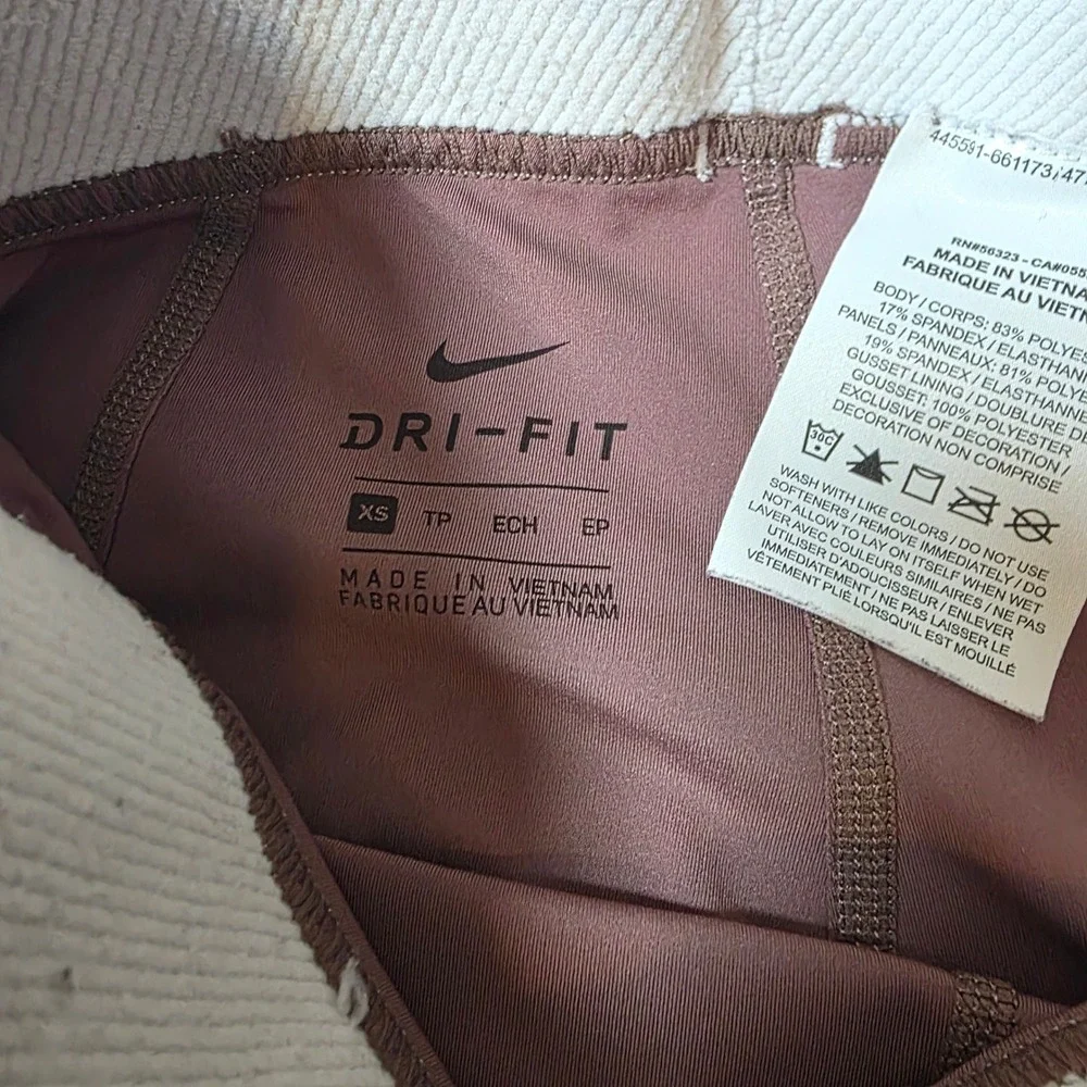 Nike Pro Dri-FIT Womens Mauve Mesh Panel Compression Leggings XS 445591-661173‎